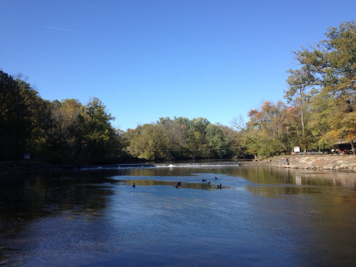 Neshaminy Creek running through Tyler State Park in Northampton Township, Bucks County PA